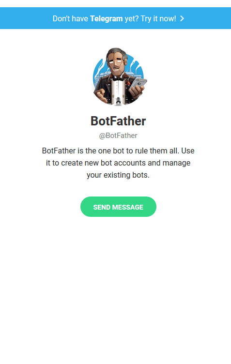 Open BotFather in Telegram.
