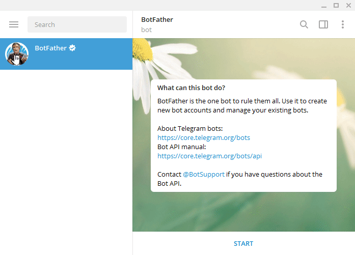Create a new Telegram Bot with BotFather.