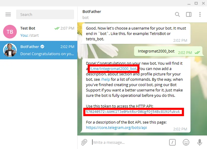 Open your Telegram Bot.