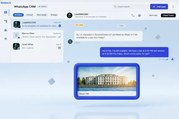 Free WhatsApp CRM Tool With Unlimited Team Inbox & AI Automation for Small Business - WADeck