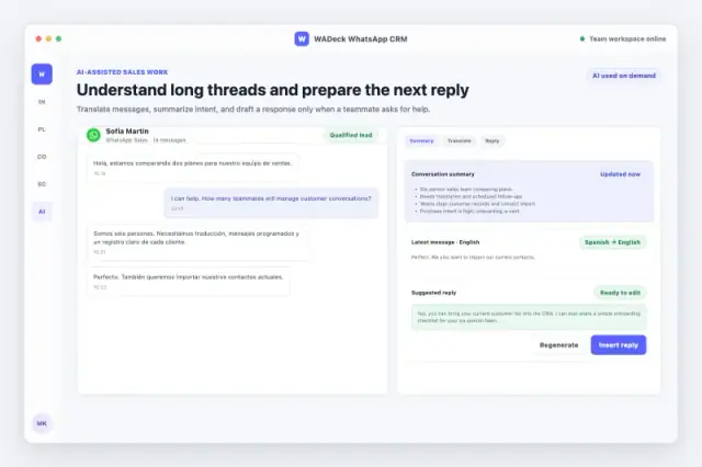 WhatsApp AI reply translation and summary