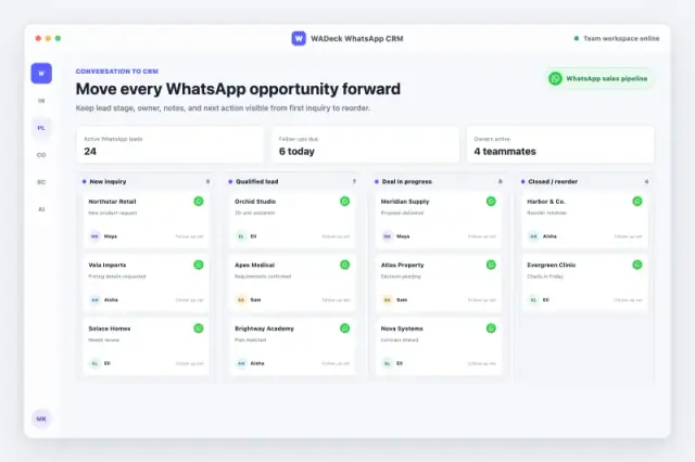WhatsApp CRM lead pipeline