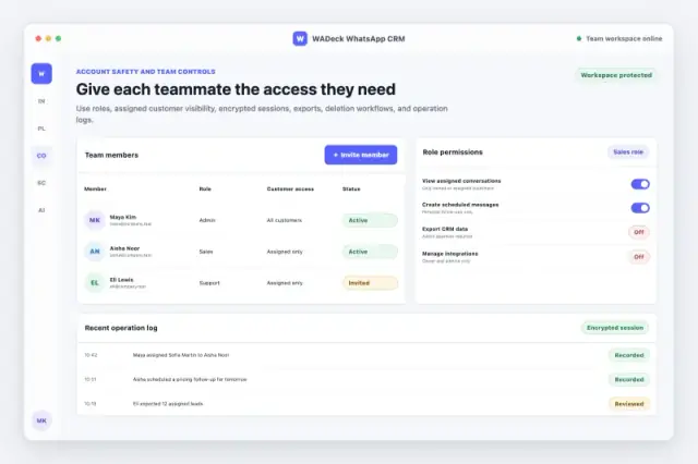 WhatsApp CRM account safety and team controls